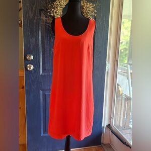 J. Crew Vibrant Orange Sleeveless Silk Dress with knotted back size 6T
